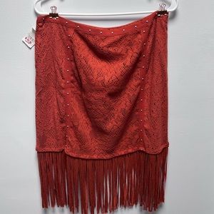 Idyllwind Women’s Large Orange Fringe Skirt